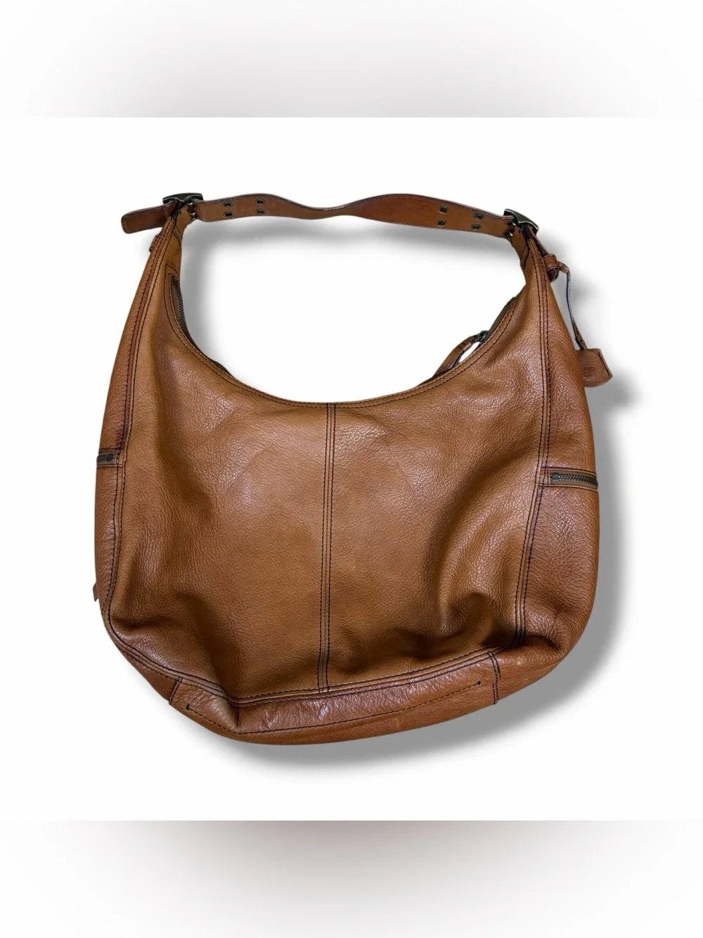 Banana Republic Light Brown Genuine Leather Hobo Bag Purse Handbag Nice!